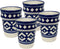 Marokkaanse keramiek bekers blauw-wit set 4 st.