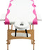 vidaXL - Massagetafel - inklapbaar - 2 - zones - hout - wit - en - roze