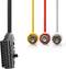 Nedis SCART-Kabel - SCART Male - 3x RCA Male - Vernikkeld - Schakelbaar - 480p - 2.00 m - Zwart