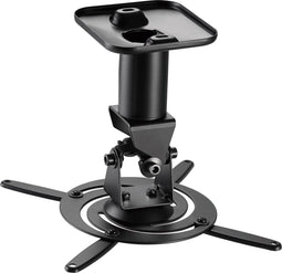 Beamer Plafondbeugel - 360° Draaibaar en 180° Kantelbaar - Plafond-afstand 21,5cm - Tot 15kg - Zwart