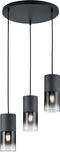 TRIO ROBIN - Hanglamp - 3 lichtpunten - Zwart mat (excl. 3x E27 28W)