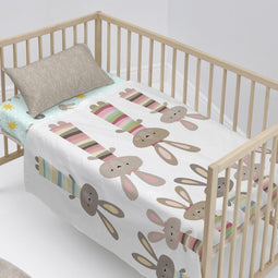 Happy Friday Sheet set 2 pieces Rabbit family 120x180 cm (Cot bed) Multicolor