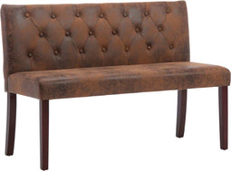 vidaXL - Bankje - 120 - cm - kunstsuède - bruin