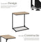 tectake® C-Vormige Bijzettafel - Hout en Metaal - Industriële Stijl 55,5x35x67 cm Zwart Metalen Frame Licht Sonoma Eiken