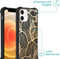 iMoshion Hoesje Geschikt voor iPhone 12 Mini Hoesje Met Koord - iMoshion Design Hoesje met Koord - Goud / Zwart / Golden Leaves