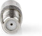 Nedis Satelliet- en Antenne-Adapter - F-Female - IEC (Coax) Female - Vernikkeld - 75 Ohm - Recht - Metaal - Zilver - 10 Stuks - Envelop