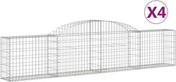 vidaXL - Schanskorven - 4 - st - gewelfd - 300x30x60/80 - cm - gegalvaniseerd - ijzer