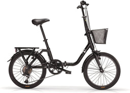 Mbm Kangaroo Vouwfiets 20 Inch - Plooifiets met 6 Versnellingen - Met Knijpremmen - Zwart