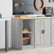 vidaXL - Garagekast - 40x51x85 - cm - massief - grenenhout - grijs - sonoma