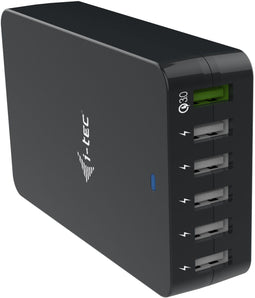 i-tec USB Smart Charger - 6x USB-A Poort - 52W Quick Charge 3.0 - Zwart