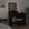 vidaXL - Make-up - tafel - met - LED-verlichting - - - Zwart - Eiken, - 50x41x135 - cm