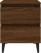 vidaXL - Nachtkastje - met - metalen - poten - 40x35x50 - cm - bruin - eikenkleur
