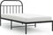 vidaXL - Bedframe - met - hoofdbord - metaal - zwart - 100x200 - cm