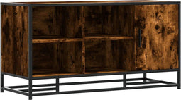vidaXL - Schoenenbank - 100x40x53,5cm - bewerkt - hout - en - metaal - gerookt - eiken