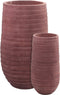 Mica Decorations Mount Plantenbakken - H79 x Ø42 cm - Terra - Rood - Set van 2