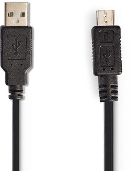 Nedis CCGP60540BK20 - USB A naar USB 2.0 micro - 200 cm - Zwart