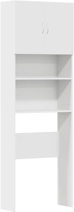 vidaXL - Wasmachinekast - 64x24x190 - cm - bewerkt - hout - wit