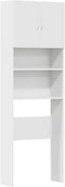 vidaXL - Wasmachinekast - 64x24x190 - cm - bewerkt - hout - wit