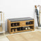 SoBuy FSR75-N - Schoenenbank - Solid Wood met Zitkussen & 3 Manden - Naturel