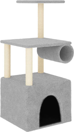 vidaXL - Kattenmeubel - met - sisal - krabpalen - 109,5 - cm - lichtgrijs
