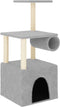 vidaXL - Kattenmeubel - met - sisal - krabpalen - 109,5 - cm - lichtgrijs