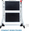 Tatkraft ROCK - Vouwladder 2 Treden - Draagkracht 150 kg - EN Gecertificeerd (49,5x48,5x44,5 cm)