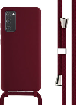 iMoshion Hoesje Geschikt voor Samsung Galaxy S20 FE Hoesje Met Koord - iMoshion Siliconen hoesje met koord - Donkerrood