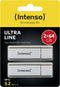 Intenso Ultra Line - USB-stick 64GB - USB 3.2 Gen 1 - Zilver (set van 2 stuks)