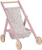 Little Dutch - Houten Poppenbuggy - Rubberen wielen Soft Flowers - Roze