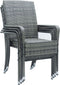 Juskys Yoro - Tuinstoelen - 4-delig - Stapelbaar - Grijs (4 stuks)