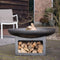 RedFire – Juva – Grijs - Staal – Vuurschaal – Stevig staal – Diameter 80cm - Industrieel – Terrasverwarming – Sfeerhaard - Houtopslag