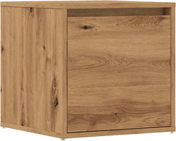 vidaXL - Opbergbox - met - lade - 40,5x40x40 - cm - bewerkt - hout - artisanaal - eiken
