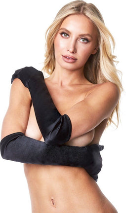 Baci - Satin Opera Glove Black Baci - Satin Opera Glove Black