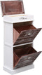 vidaXL - Schoenenkast - 50x28x58 - cm - paulowniahout - zwart