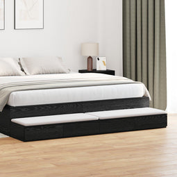 vidaXL - Ligbedlades - Zwart - 200x36,5x16,5 - cm - Gelaagd - Hout