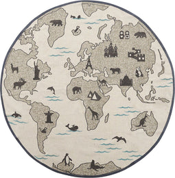 KESDA - Kindervloerkleed - Grijs - 120 cm - Katoen