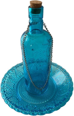 Voederfles ruitjesglas-Blauw