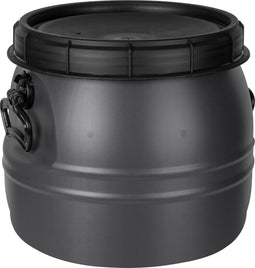 Voerton 30 Liter Zwart - Wijdhalsvat - Schroefdeksel - Handvaten - Voedselopslag - Lucht & Water Dicht