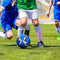 Voetbal blauw Polyurethaan Maat 5 - Gratis schitterende voetbaltas - handig meenemen met plaats voor bidon - met pomp en naald - Zelf op te blazen