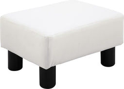 voetenbank beensteun poef entreebank rugloze kruk bank zitbank Chesterfield gemaakt van kunstleer wit 40 x 30 x 24 cm