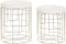 Voetensteun DKD Home Decor Beige Gouden Metaal Polyester Wit Modern (38 x 38 x 44 cm) (35 x 35 x 40 cm)