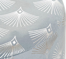 Voetensteun DKD Home Decor Blauw Polyester Metaal Gouden (35 x 35 x 43 cm)