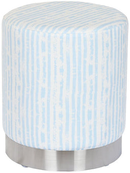 Voetensteun DKD Home Decor Blauw Wit Metaal Strepen Mediterrane 34 x 34 x 40 cm