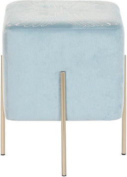 Voetensteun DKD Home Decor Gouden Metaal Hemelsblauw (34 x 34 x 40 cm)
