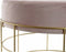 Voetensteun DKD Home Decor Gouden Metaal Polyester Licht Roze (60 x 60 x 37.5 cm)