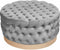 Voetensteun DKD Home Decor Grijs Polyester Hout MDF (78 x 78 x 40 cm)