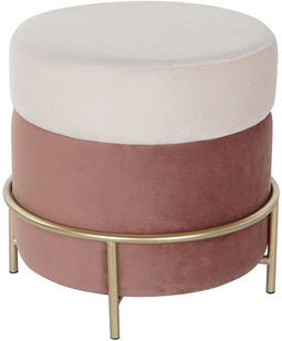 Voetensteun DKD Home Decor Roze Gouden Metaal Fluweel 48 x 48 x 47 cm