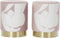Voetensteun DKD Home Decor Scandi Gouden Wit Licht Roze 30 x 30 x 38 cm (2 Stuks)