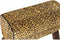 Voetensteun DKD Home Decor Zwart Hout Bruin Leer Luipaard Koloniaal (67 x 30 x 51 cm)