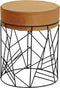 Voetensteun DKD Home Decor Zwart Metaal Polyester Terra cotta (33 x 33 x 42 cm)